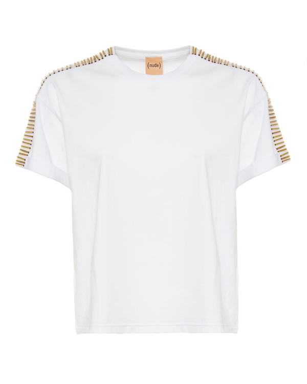 футболка Nude сувенир полистоун подсвечник белый лев в золотой короне 24 5х14х11 5 см