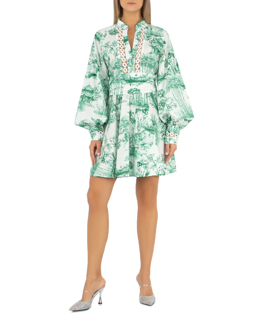 

хлопковое платье Forte Dei Marmi Couture, Белый+зеленый+принт, 23SF7602 белый+зеленый+принт 40