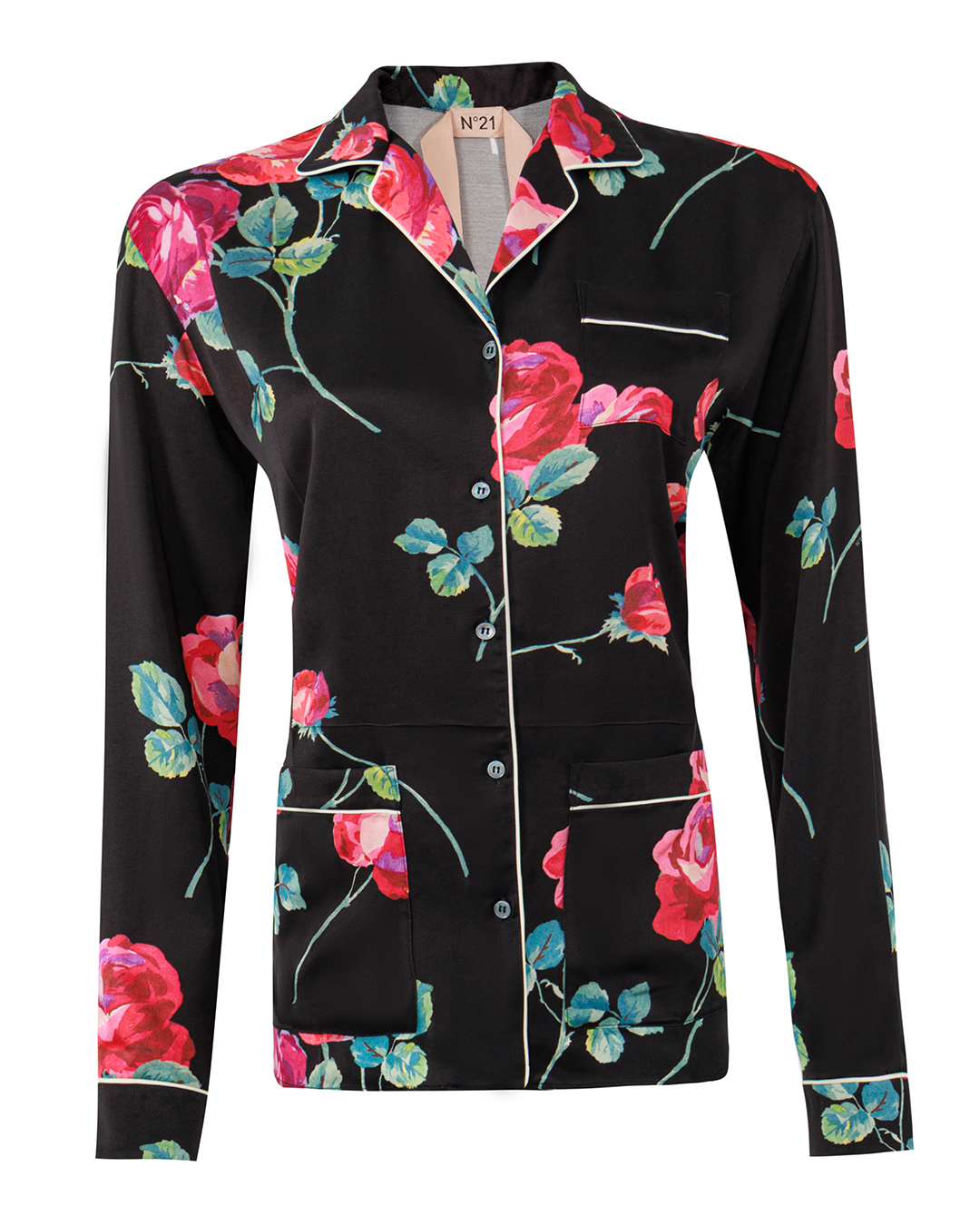 

блуза № 21, Черный+принт, 26E N2M 0 G041 черный+принт 44