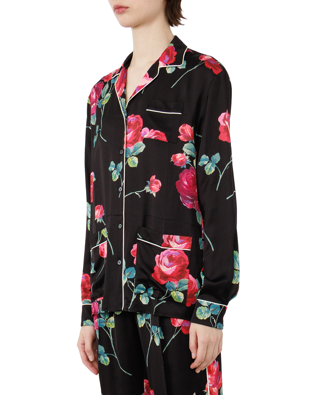 

блуза № 21, Черный+принт, 26E N2M 0 G041 черный+принт 44