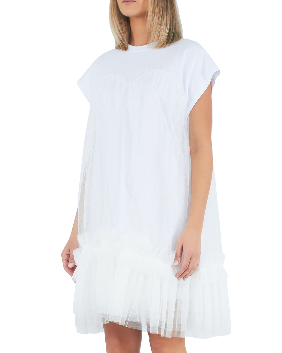 платье MSGM 3442MDA76 белый m, размер m - фото 3
