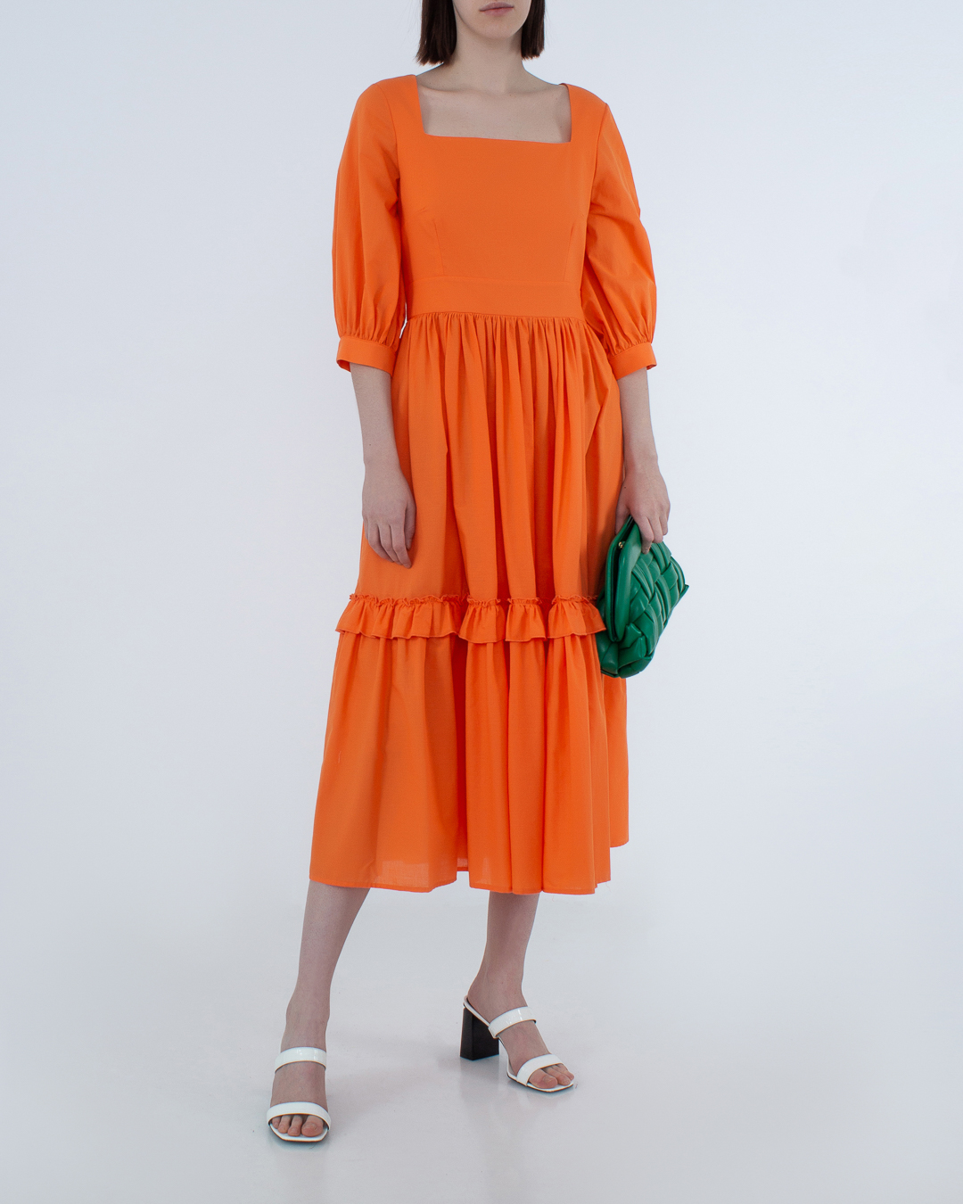 платье MILVA-MI 4126 оранжевый l, размер l - фото 2