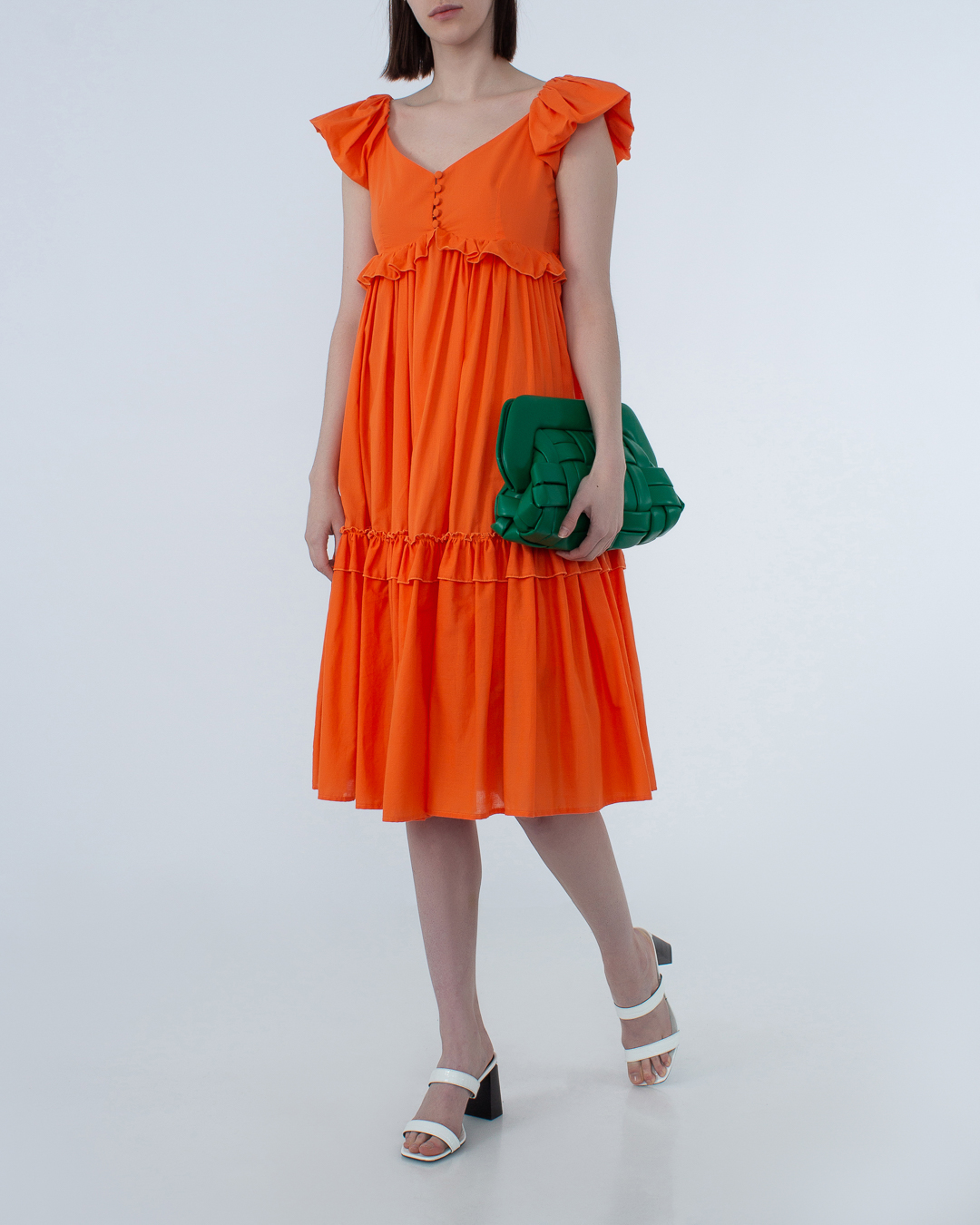 платье MILVA-MI 4135 оранжевый l, размер l - фото 2