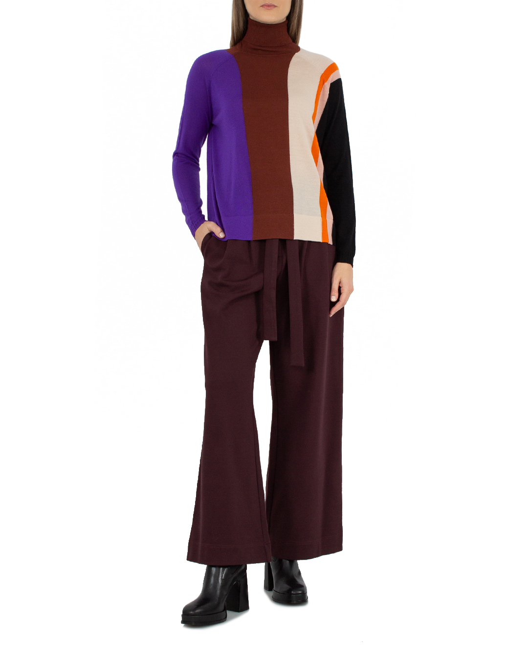 свитер PSOPHIA 501PUL1689 коричневый+фиолетовый+принт l, размер l, цвет коричневый+фиолетовый+принт 501PUL1689 коричневый+фиолетовый+принт l - фото 2