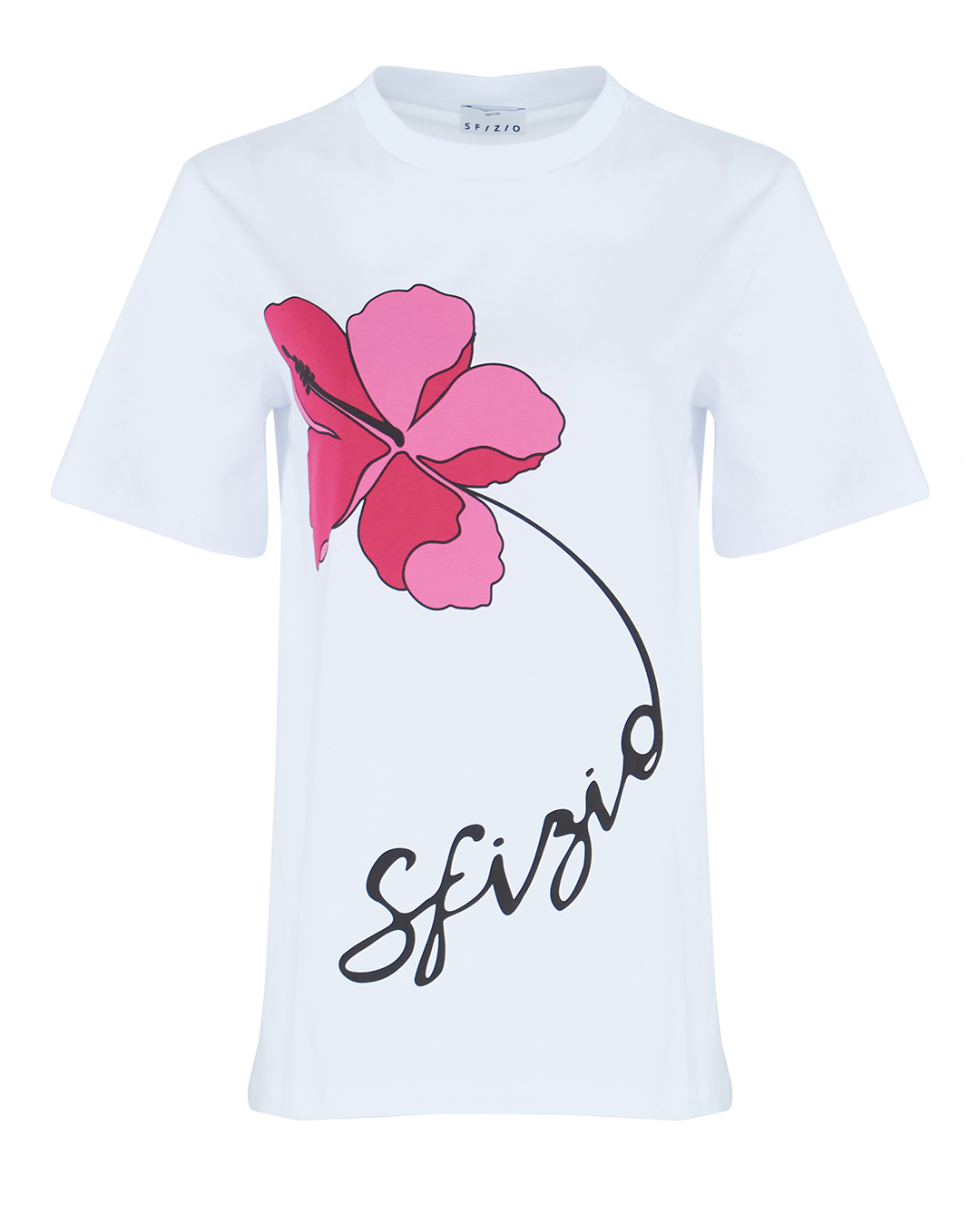 хлопковая футболка Sfizio 8379TSHIRT белый+принт m, размер m, цвет белый+принт