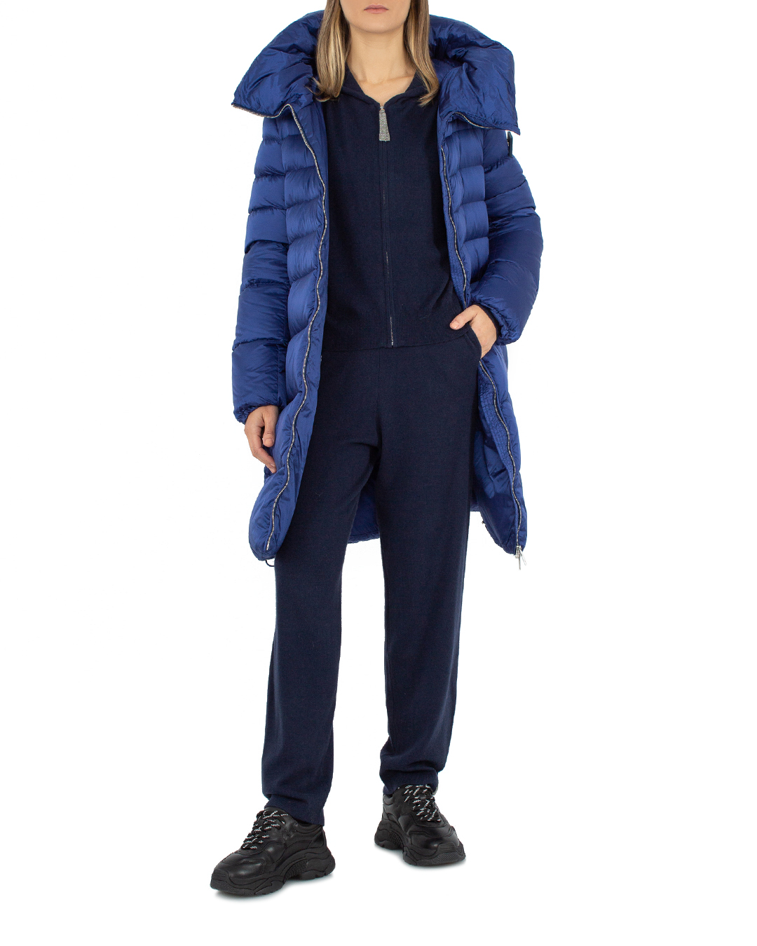 дутая куртка-пуховик ADD 8AW227 синий 40, размер 40 - фото 2