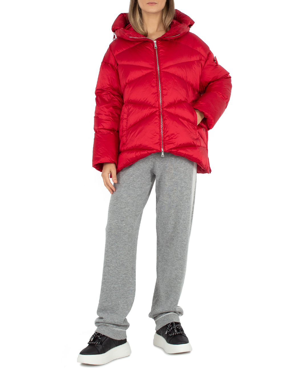 стеганая куртка-пуховик ADD 8AW341 красный 46, размер 46 - фото 2