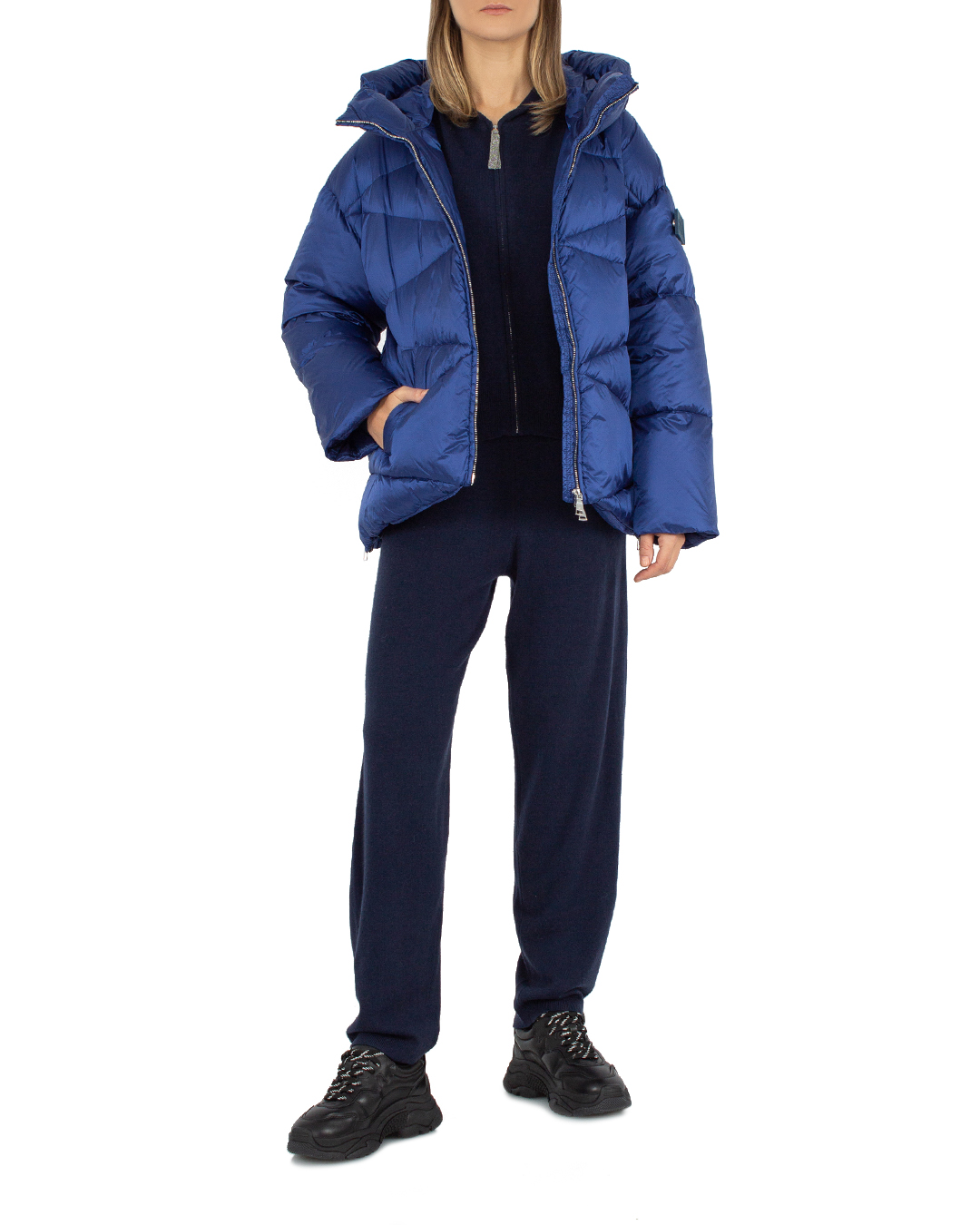 стеганая куртка-пуховик ADD 8AW341 синий 44, размер 44 - фото 2