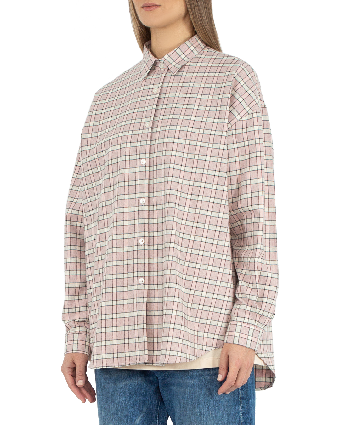 хлопковая рубашка ANTELOPE THE LABEL A2.512 св.розовый+принт l, размер l, цвет св.розовый+принт A2.512 св.розовый+принт l - фото 3