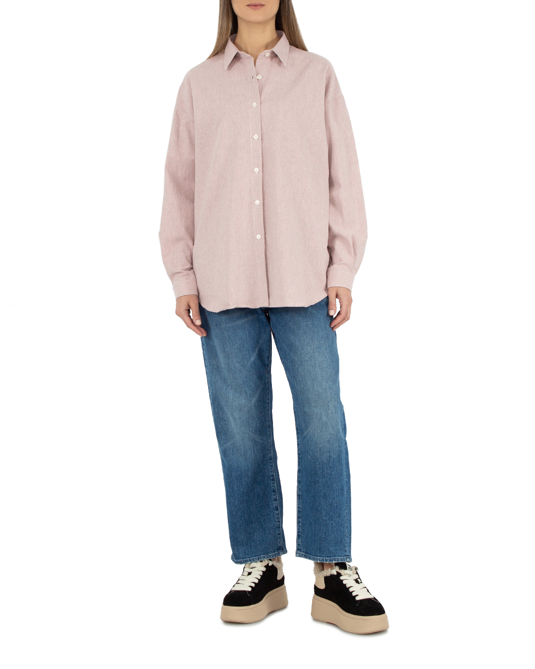 хлопковая рубашка ANTELOPE THE LABEL A2.822 св.розовый l, размер l - фото 2