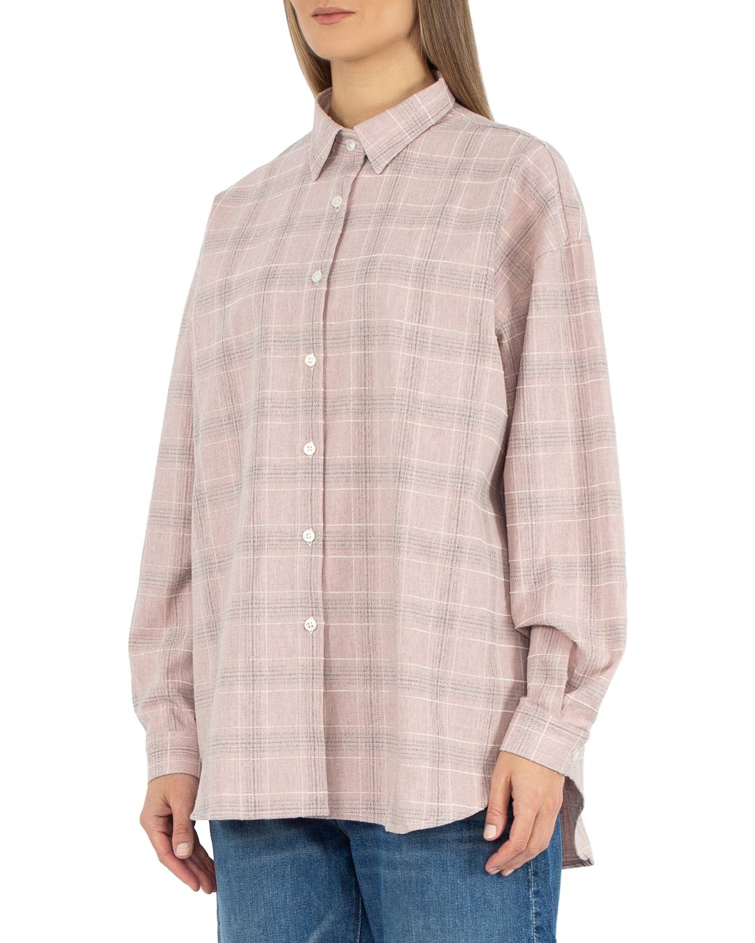 хлопковая рубашка ANTELOPE THE LABEL A2.980 св.розовый+принт l, размер l, цвет св.розовый+принт A2.980 св.розовый+принт l - фото 3