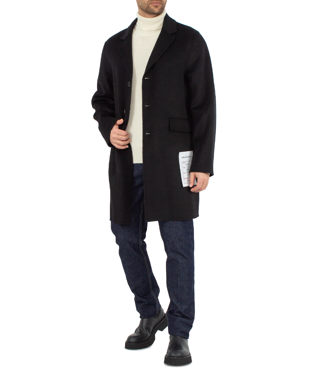 пальто AMARANTO B6R0031 черный 50, размер 50 - фото 2