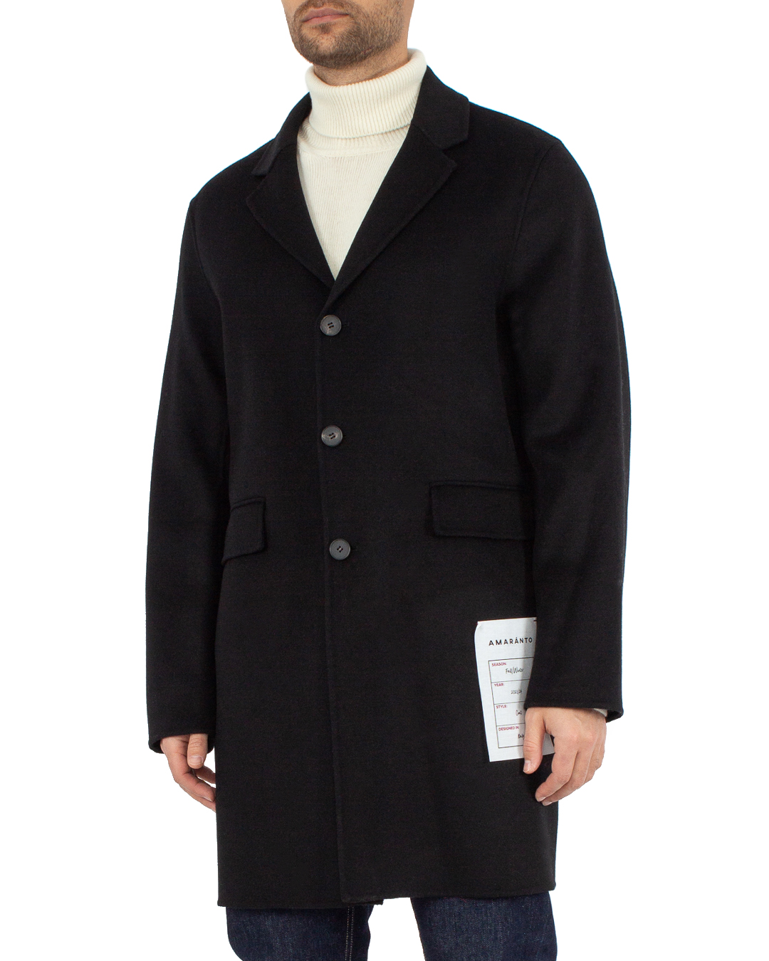пальто AMARANTO B6R0031 черный 50, размер 50 - фото 3