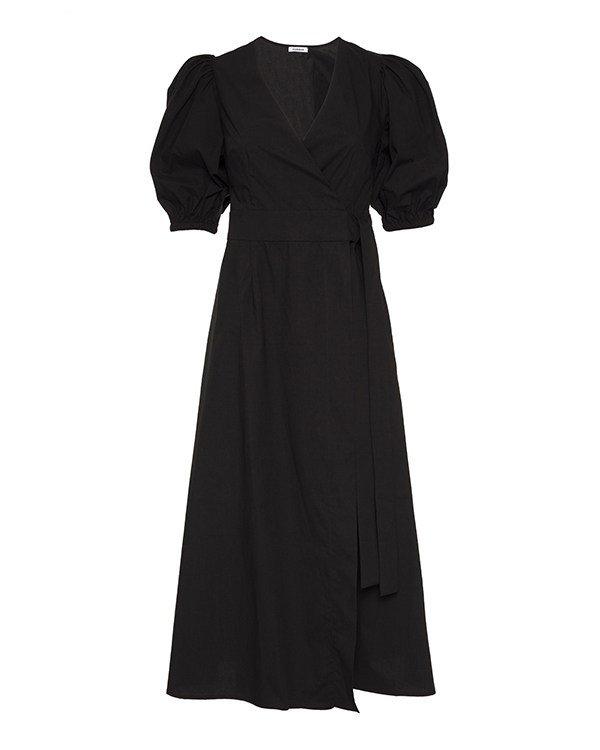платье-миди P.A.R.O.S.H. кукла модель шарнирная ксения модный показ в черном платье