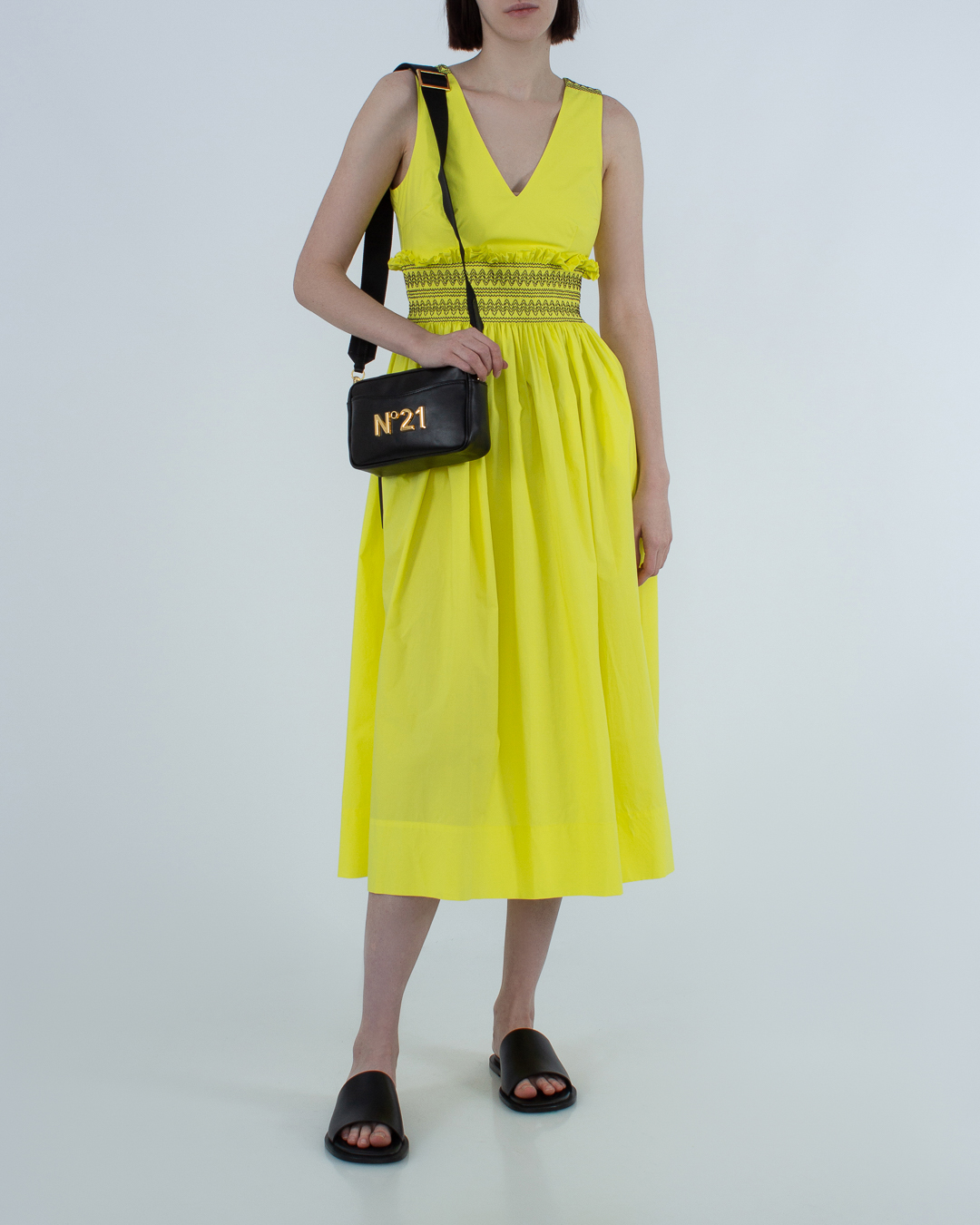 платье P.A.R.O.S.H. CANYOXD724250 желтый+принт l, размер l, цвет желтый+принт CANYOXD724250 желтый+принт l - фото 2