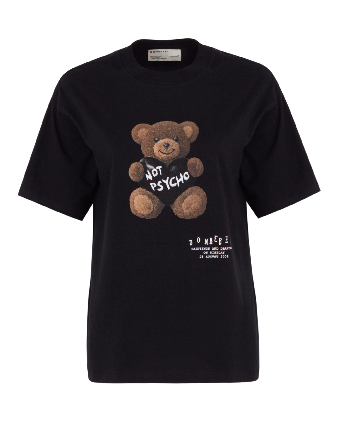 хлопковая футболка Dom Rebel CRAZY.WOMAN черный+принт xs, размер xs, цвет черный+принт