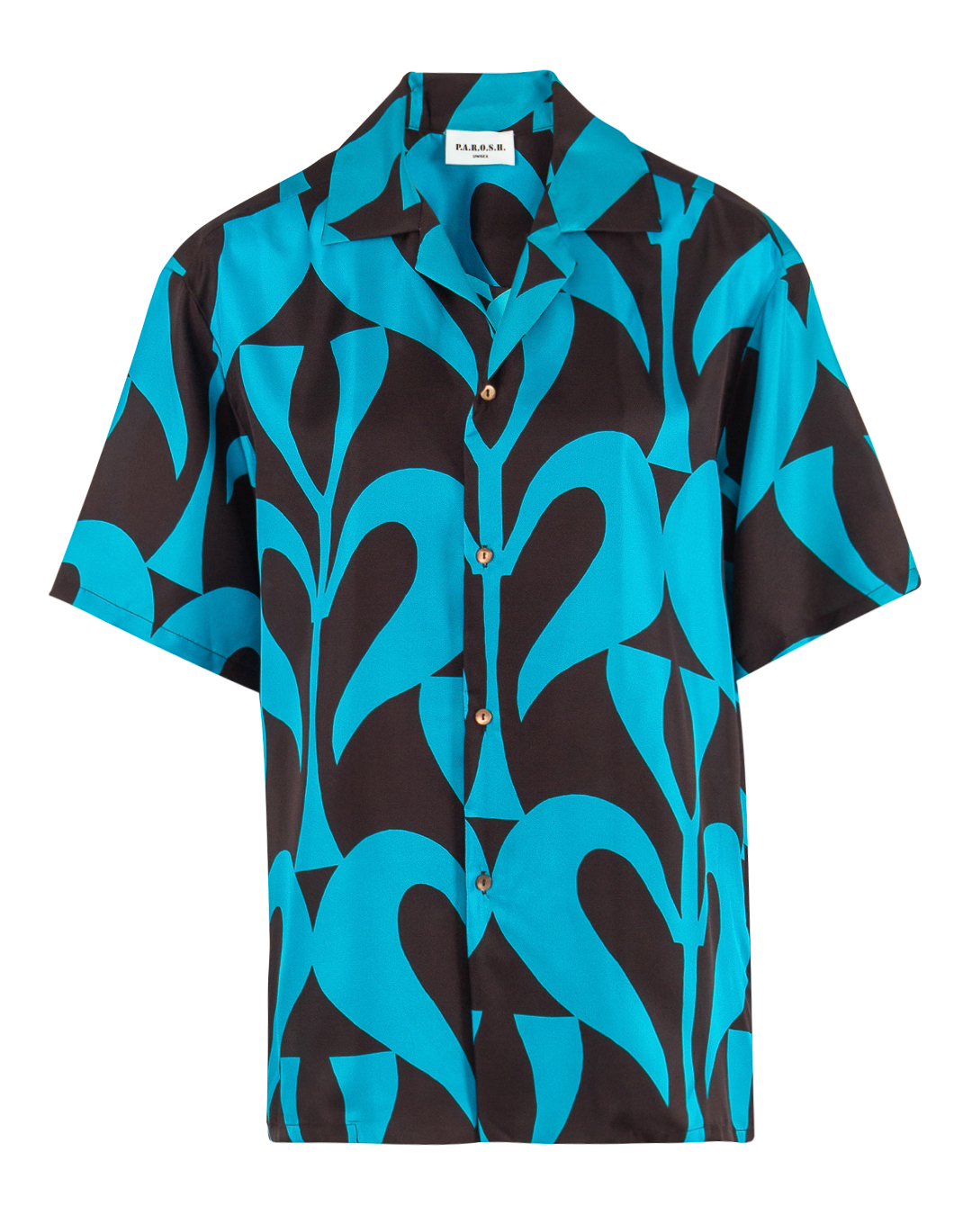 блуза P.A.R.O.S.H. D381155-SONDE голубой+черный s, размер s, цвет голубой+черный