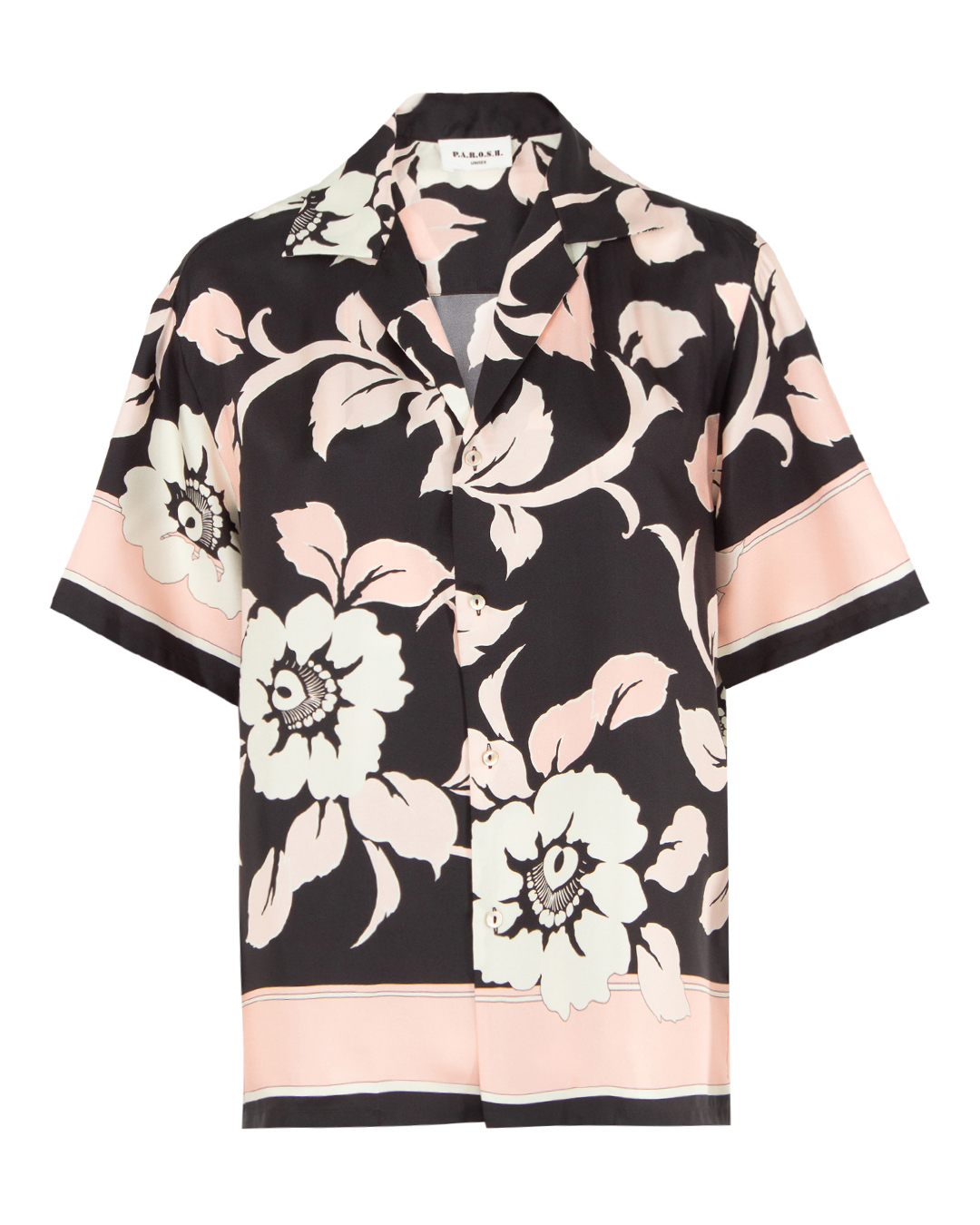блуза P.A.R.O.S.H. D381192-STEVIA черный+розовый+белый s, размер s, цвет черный+розовый+белый