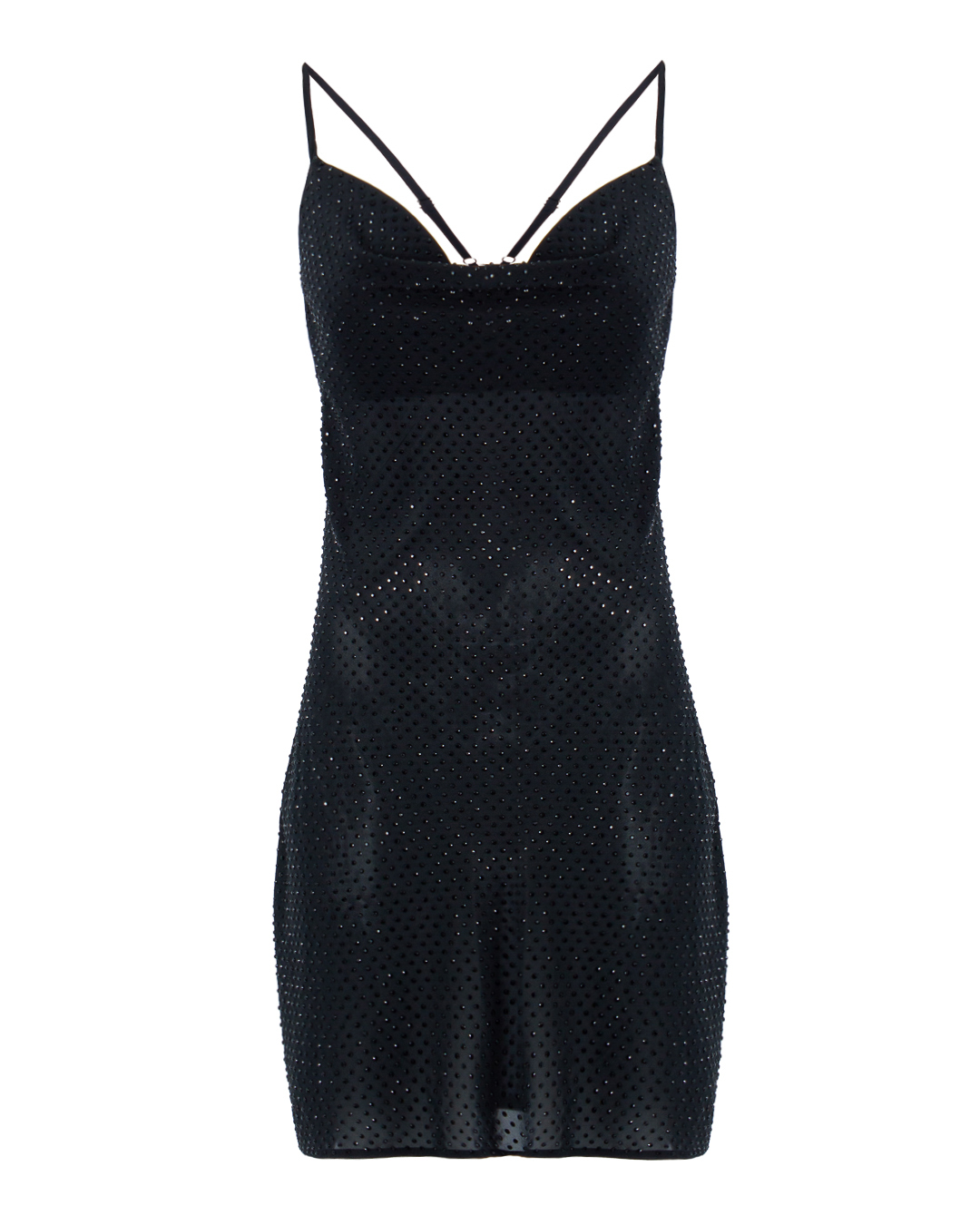 платье P.A.R.O.S.H. D721782-PETAL черный l, размер l - фото 1