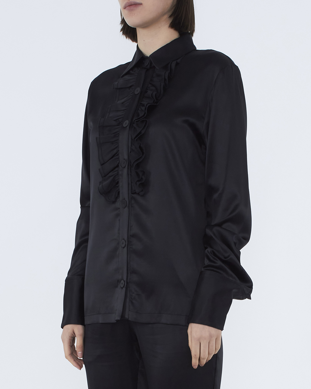 блуза FERMAS DRAPE.BLOUSE черный m, размер m - фото 3