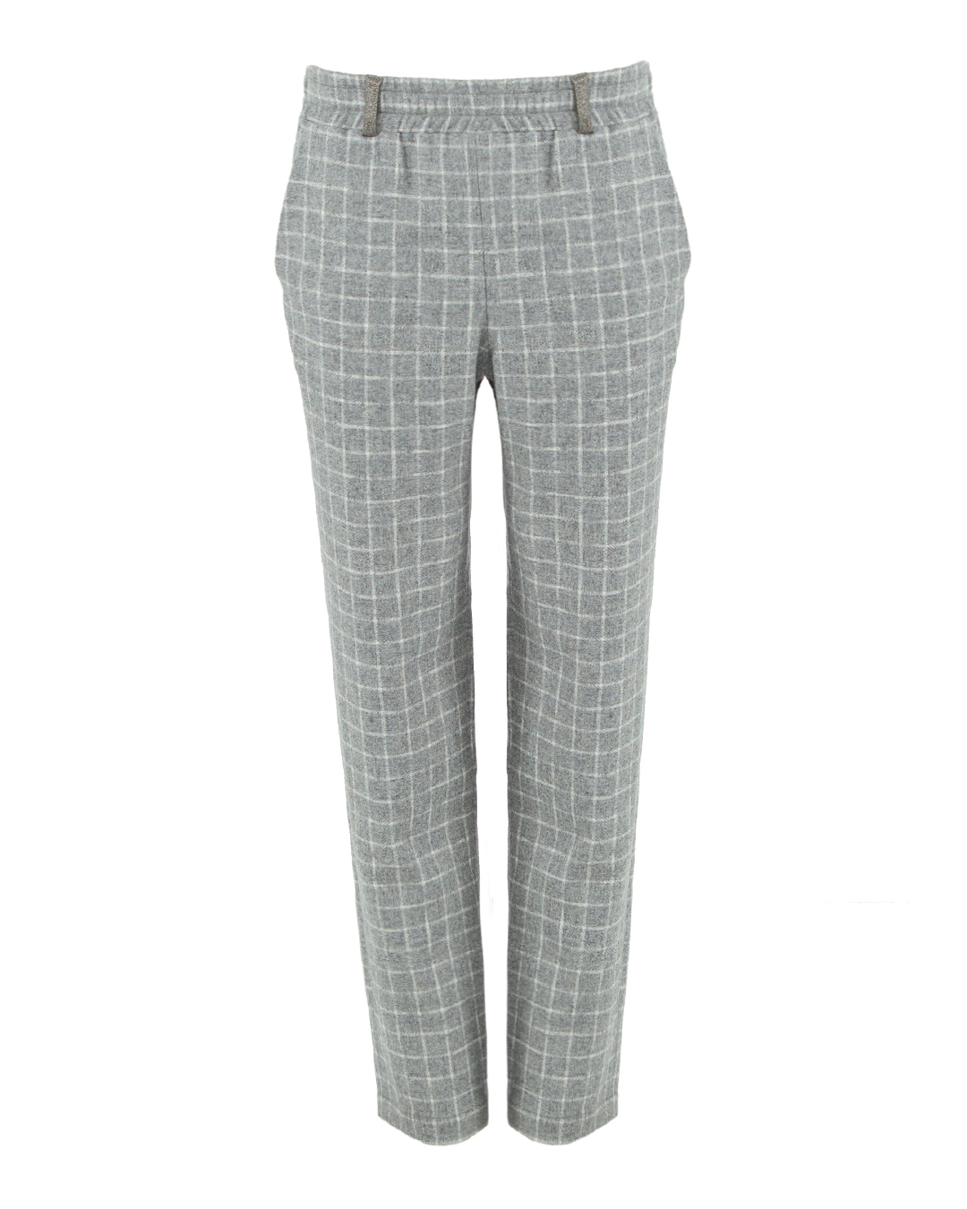 шерстяные брюки MAX&MOI H23BUSH серый+принт 36, размер 36, цвет серый+принт
