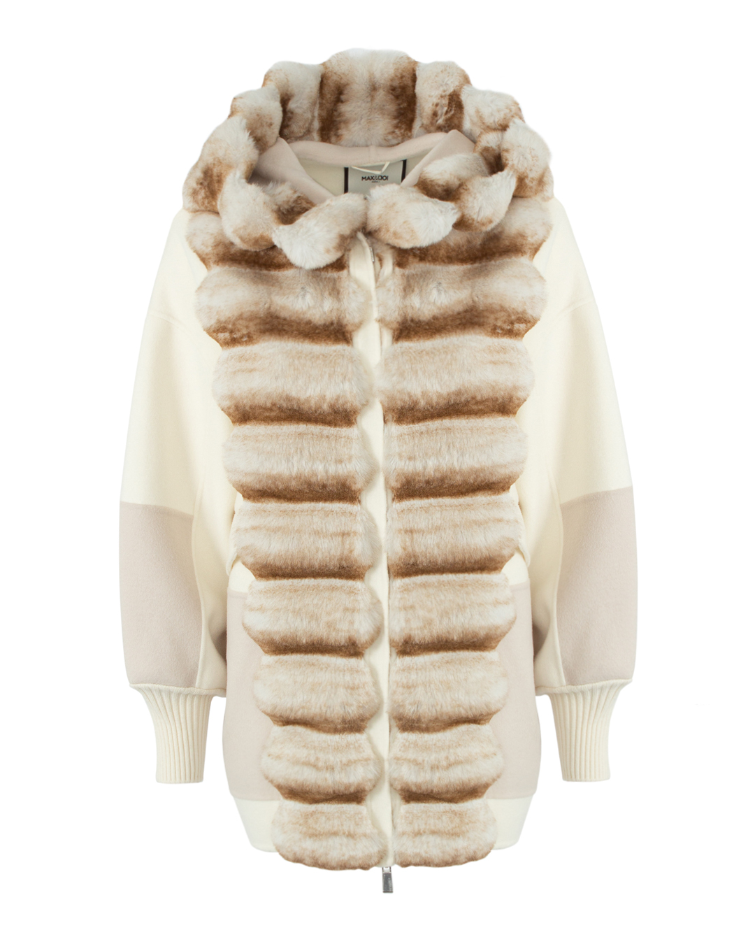 куртка из шерсти MAX&MOI H23MYRA молочный+бежевый 40, размер 40, цвет молочный+бежевый