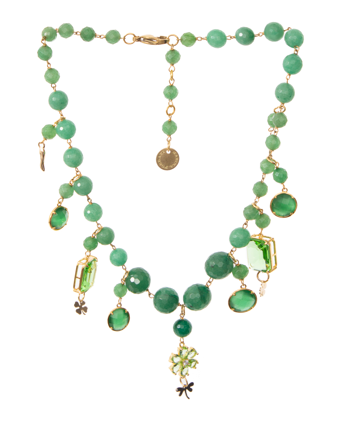 ожерелье Marina Fossati ILLYPILLI CORTA10 зеленый+золотой UNI, размер UNI, цвет зеленый+золотой