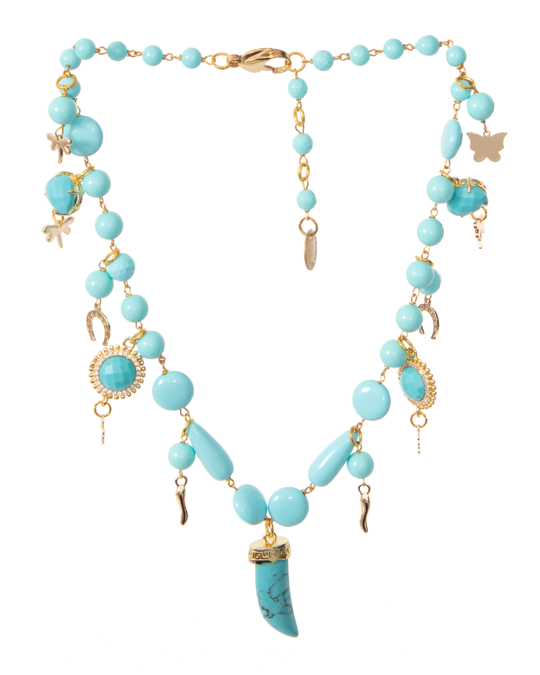 ожерелье Marina Fossati ILLYPILLI CORTA1 голубой+золотой UNI, размер UNI, цвет голубой+золотой