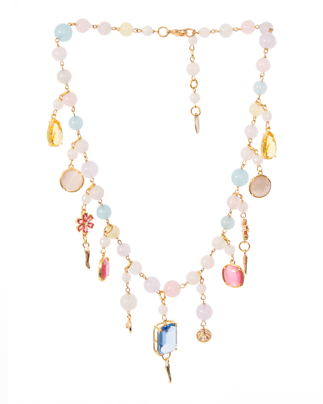 ожерелье Marina Fossati ILLYPILLI CORTA6 золотой+розовый+голубой UNI, размер UNI, цвет золотой+розовый+голубой