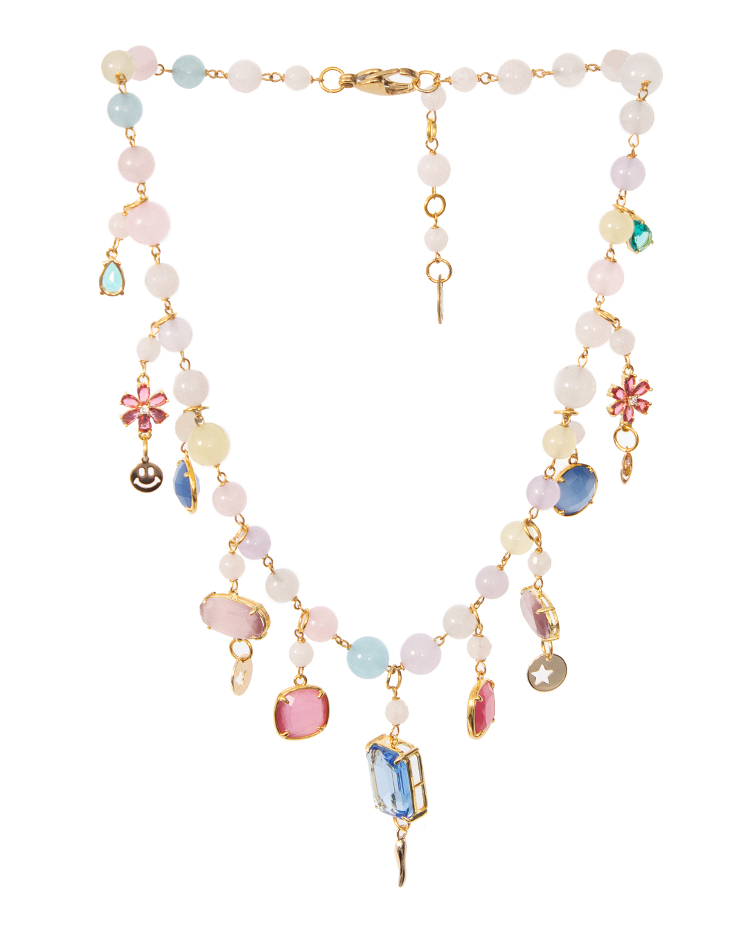ожерелье Marina Fossati ILLYPILLI CORTA8 синий+розовый+золотой UNI, размер UNI, цвет синий+розовый+золотой