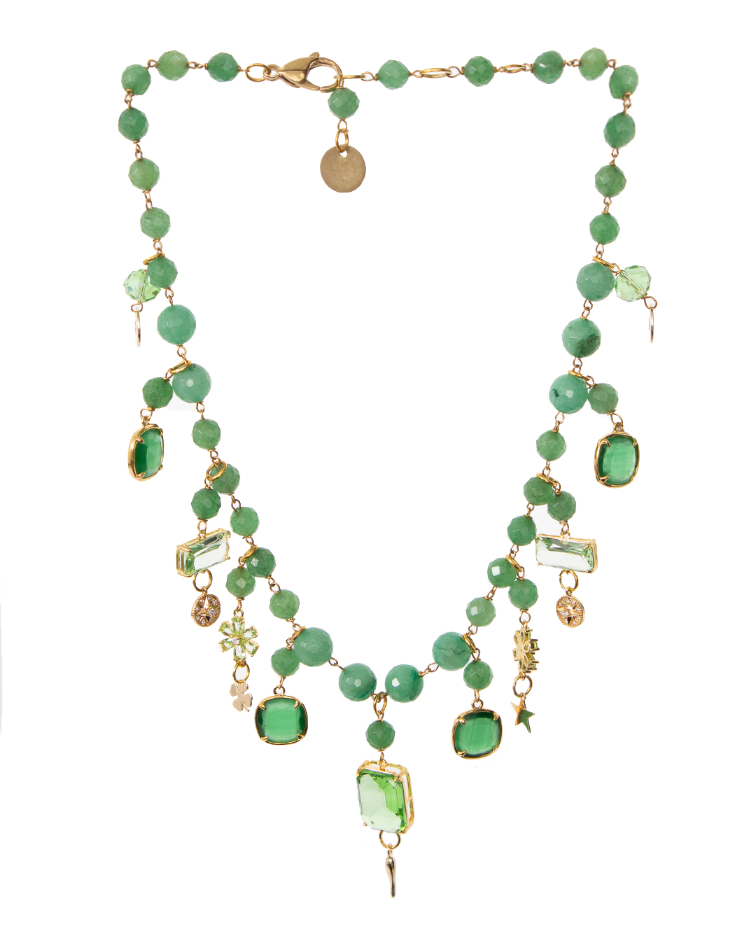 ожерелье Marina Fossati ILLYPILLI CORTA9 золотой+зеленый UNI, размер UNI, цвет золотой+зеленый
