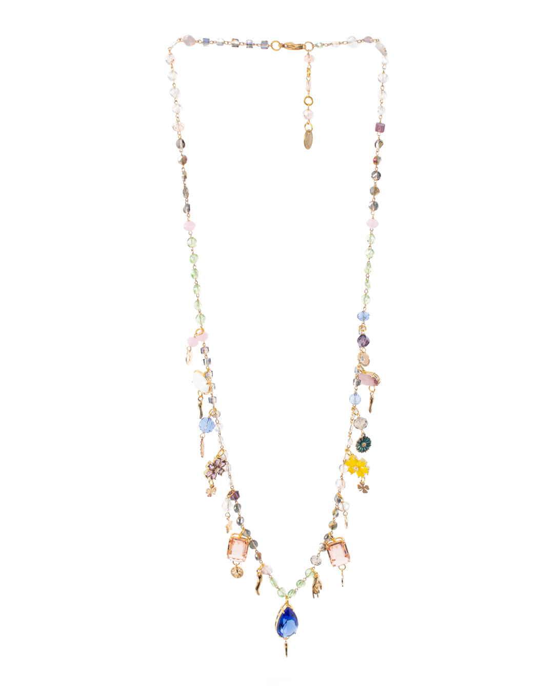 ожерелье Marina Fossati ILLYPILLI LUNGA3 синий+розовый+золотой UNI, размер UNI, цвет синий+розовый+золотой