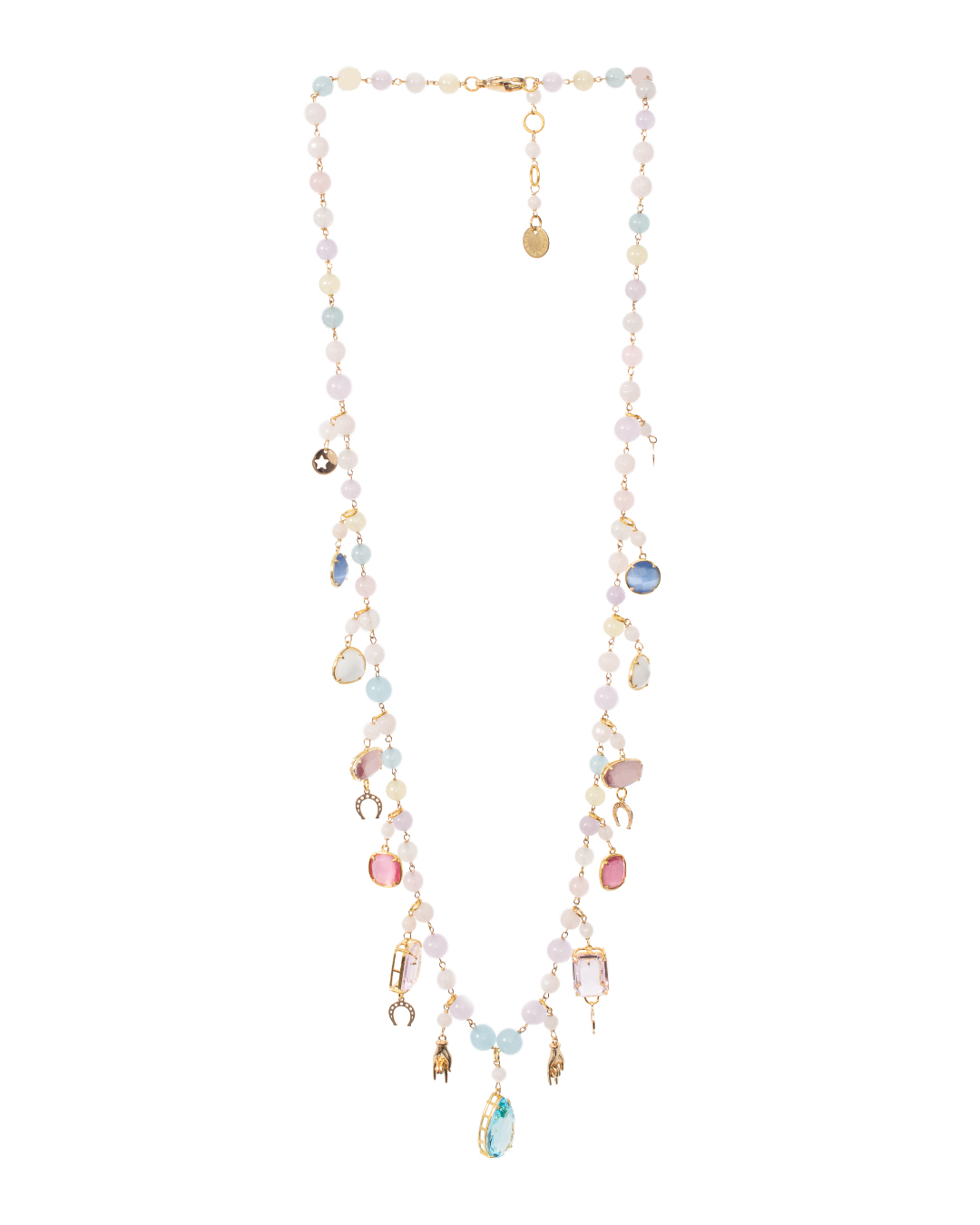ожерелье Marina Fossati ILLYPILLI LUNGA5 голубой+розовый+золотой UNI, размер UNI, цвет голубой+розовый+золотой