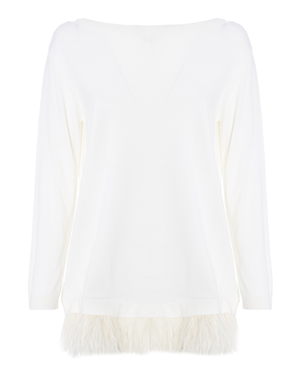 P.A.R.O.S.H. из шерсти с отделкой перьями артикул LOWNY510226 марки P.A.R.O.S.H. купить за 9900 руб.