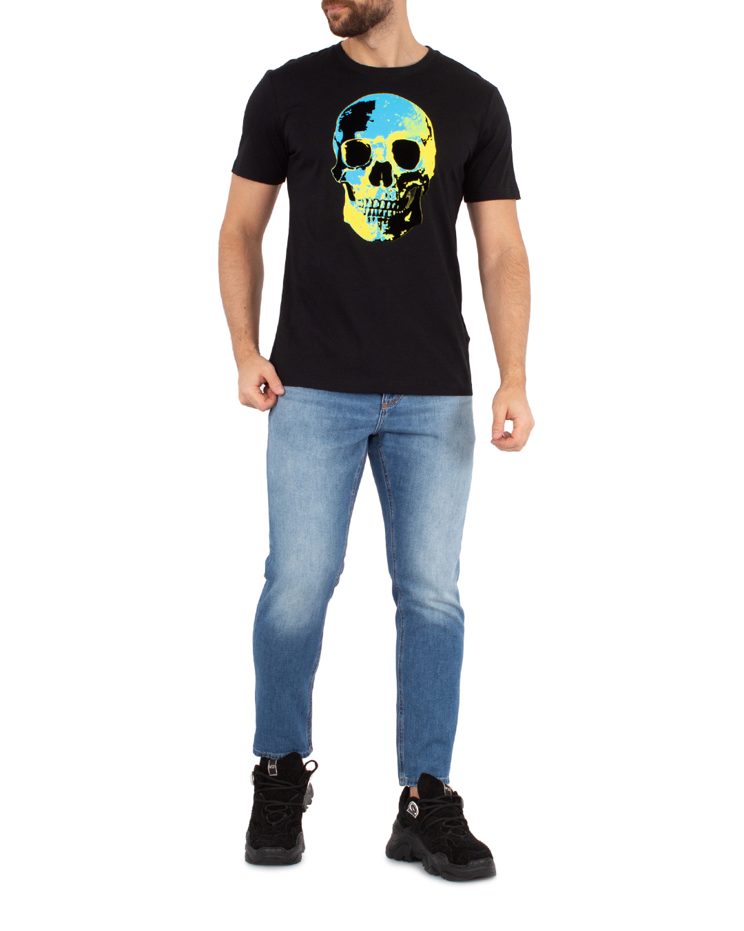 футболка Antony Morato MMKS02404-FA100240 черный+принт 2xl, размер 2xl, цвет черный+принт MMKS02404-FA100240 черный+принт 2xl - фото 2