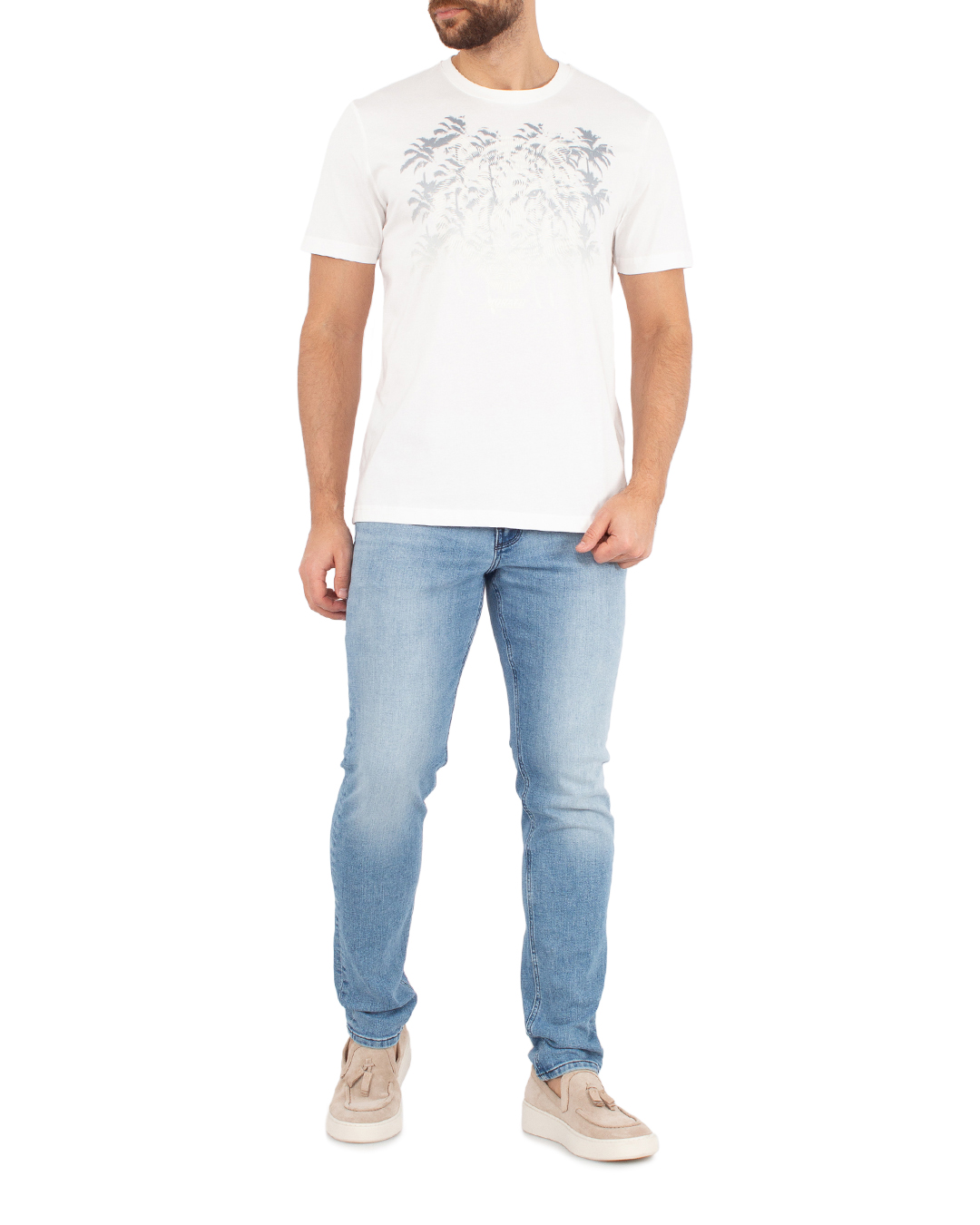 футболка Antony Morato MMKS02410-FA100144 белый+принт 2xl, размер 2xl, цвет белый+принт MMKS02410-FA100144 белый+принт 2xl - фото 2