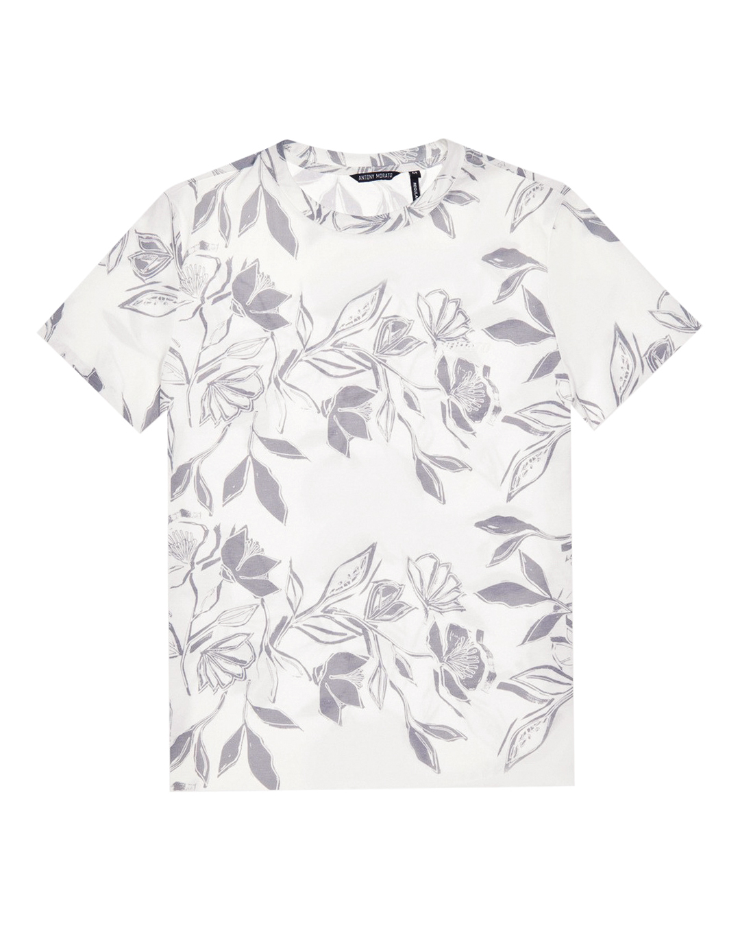 футболка Antony Morato MMKS02411-FA140271 белый+серый 2xl, размер 2xl, цвет белый+серый
