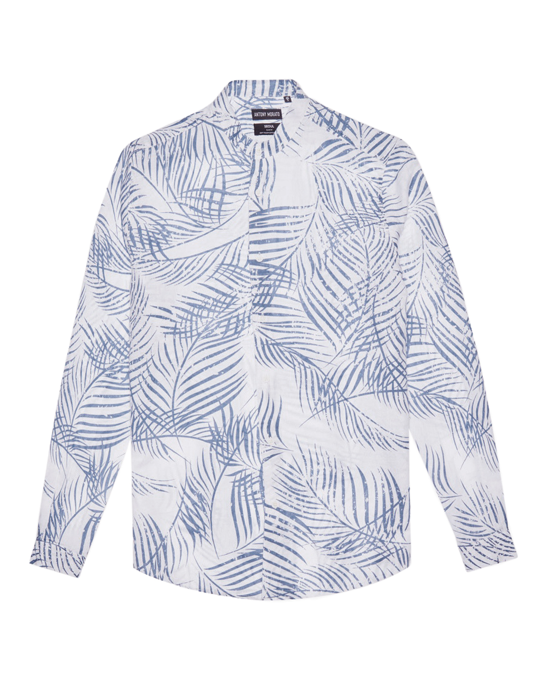 рубашка Antony Morato MMSL00631-FA430600 белый+голубой 50, размер 50, цвет белый+голубой