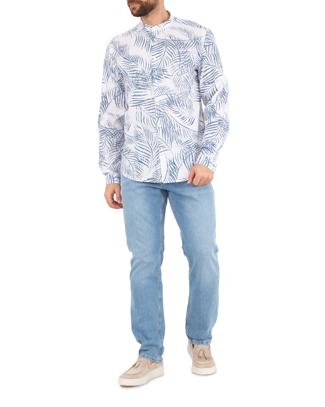 рубашка Antony Morato MMSL00631-FA430600 белый+голубой 50, размер 50, цвет белый+голубой MMSL00631-FA430600 белый+голубой 50 - фото 2
