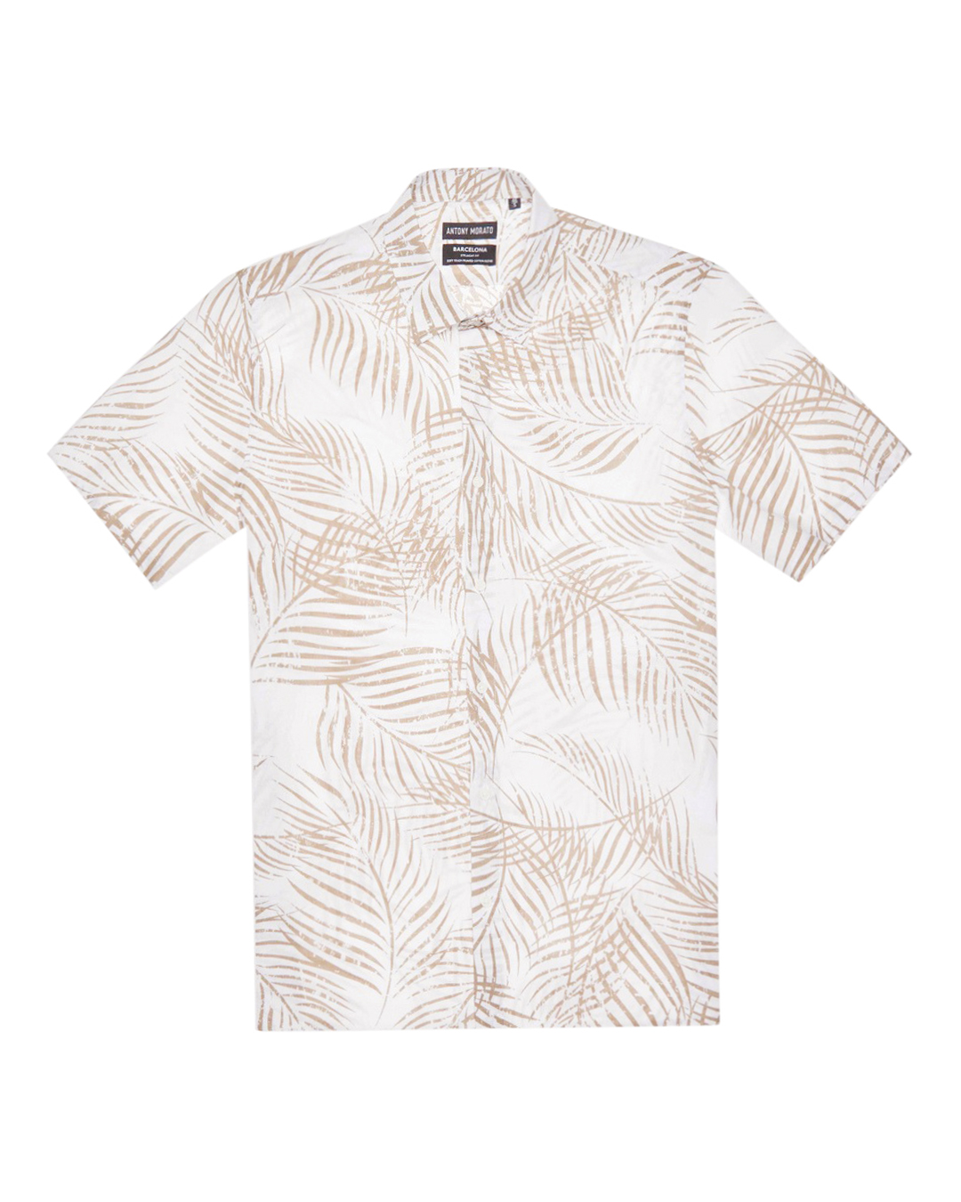 рубашка Antony Morato MMSS00177-FA430600 белый+бежевый 56, размер 56, цвет белый+бежевый