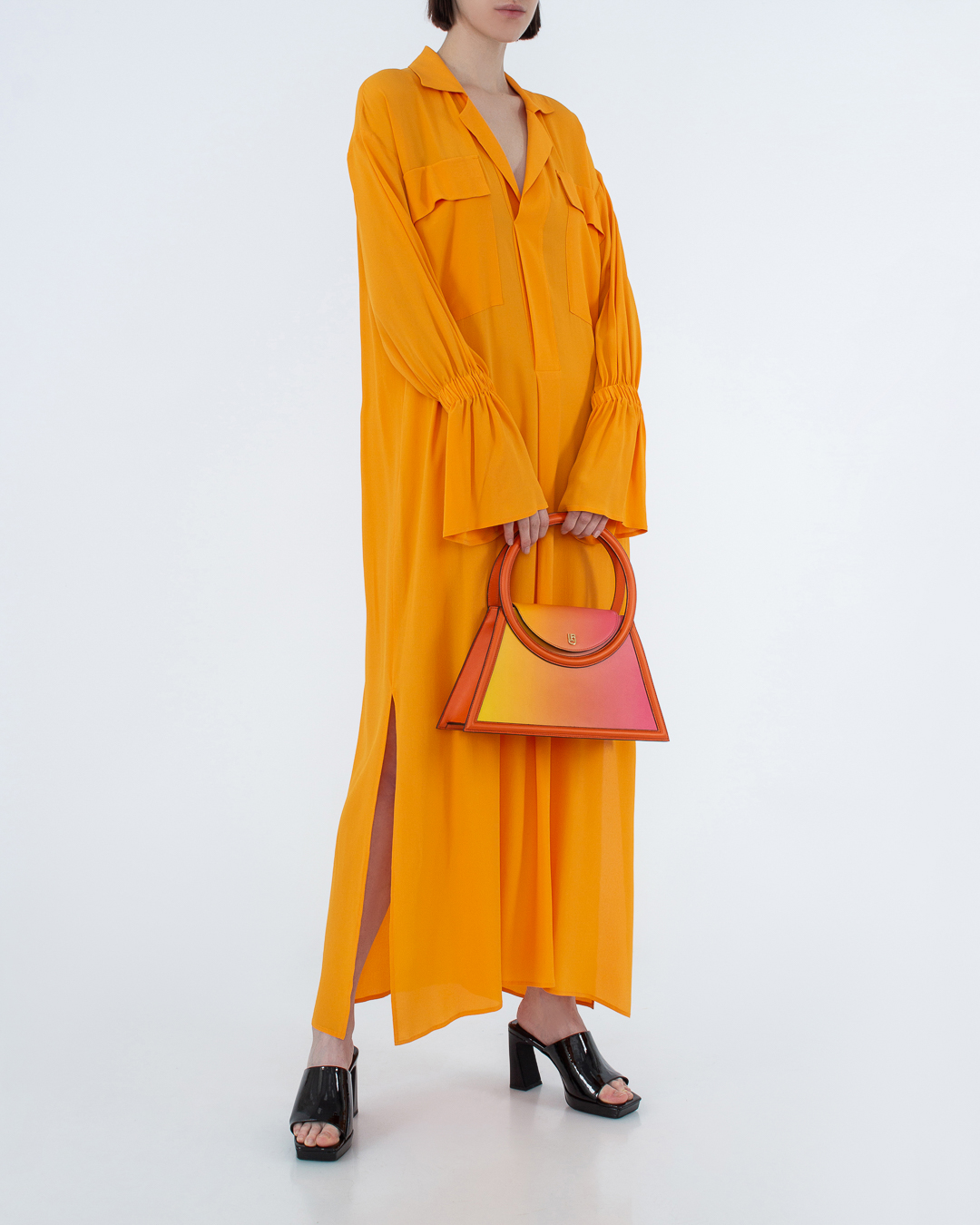 платье Erika Cavallini P2ST12 оранжевый 40, размер 40 - фото 2