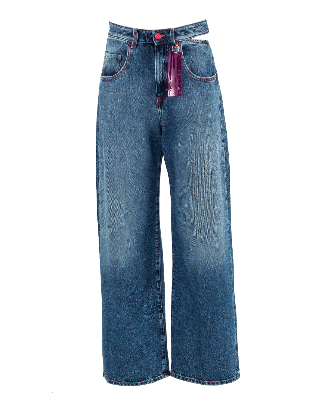 широкие джинсы ICON DENIM pants merry christmas tree plaid ripped distressed denim jeans in blue size s