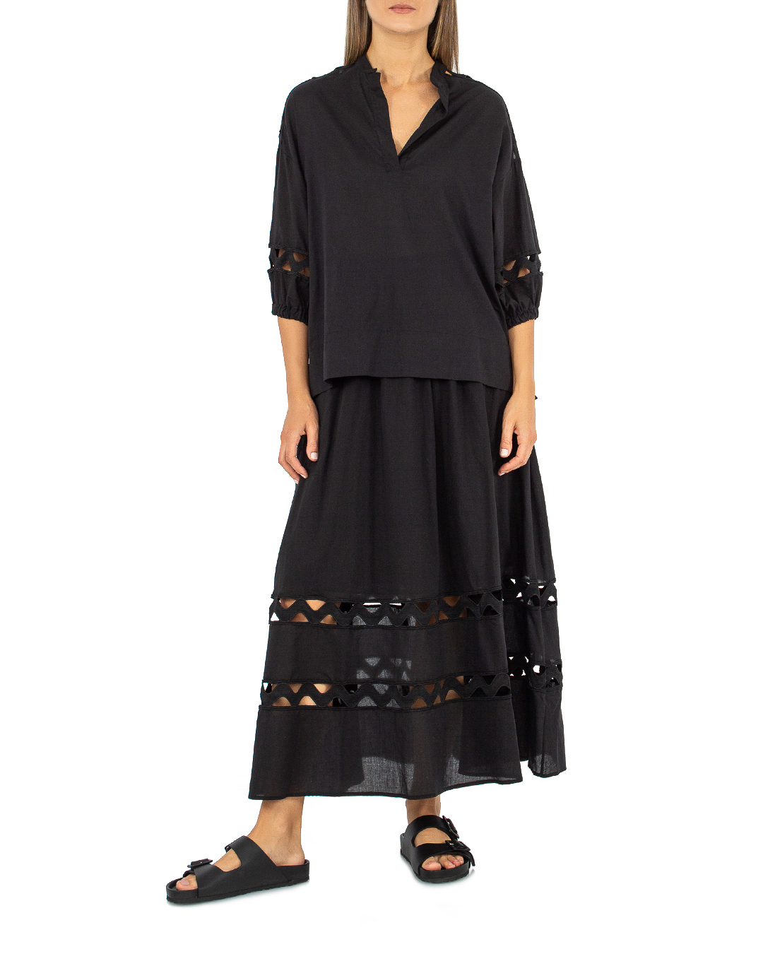 юбка ICONA BY KAOS PP5LE013 черный 40, размер 40 - фото 2