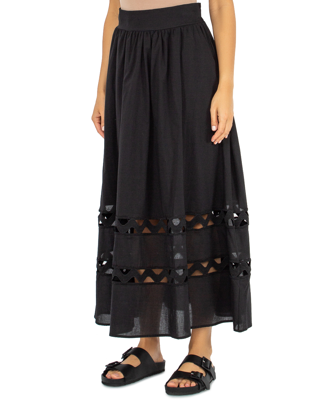юбка ICONA BY KAOS PP5LE013 черный 40, размер 40 - фото 3