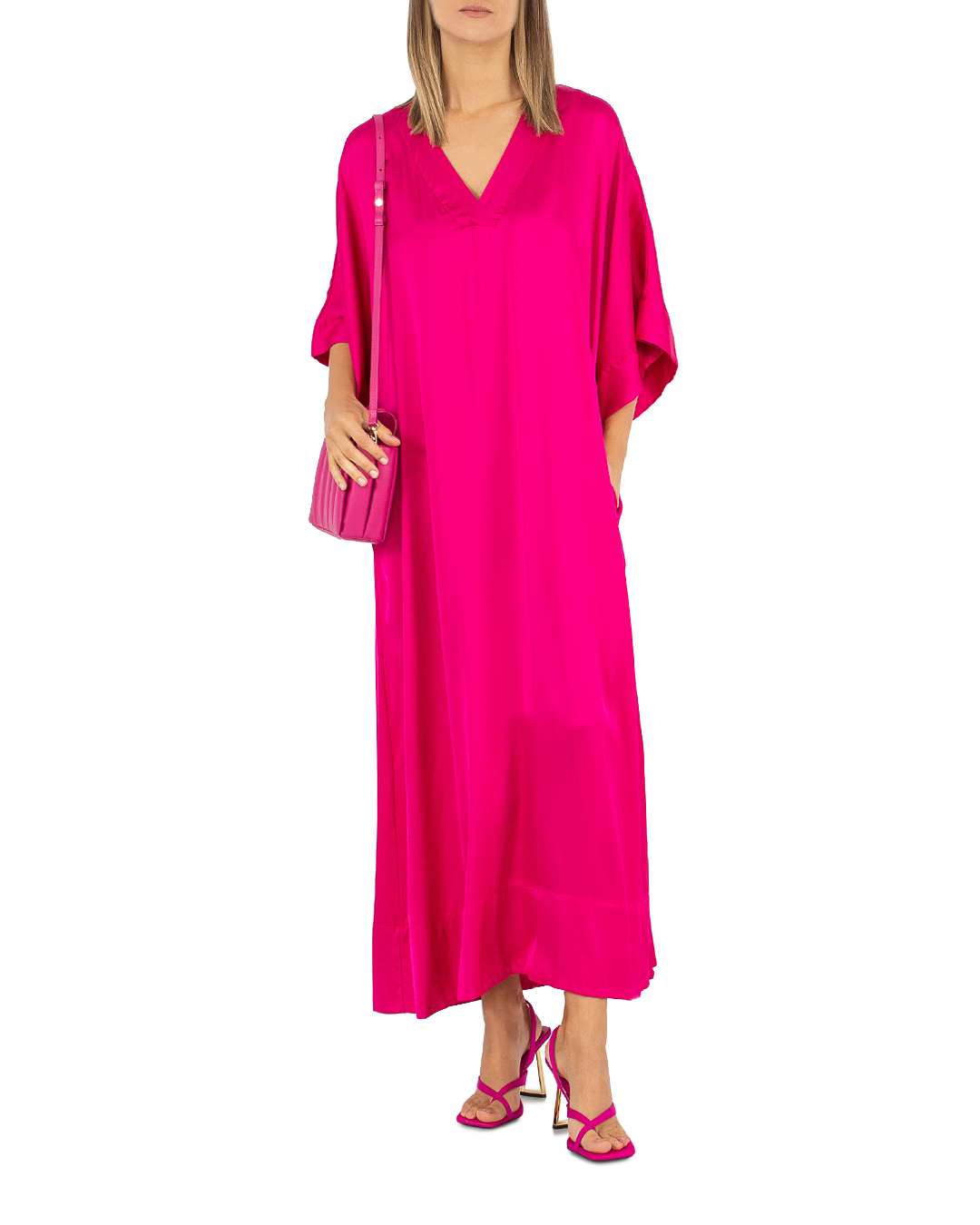 платье+пояс ICONA BY KAOS PP5TZ030 розовый 40, размер 40 - фото 2