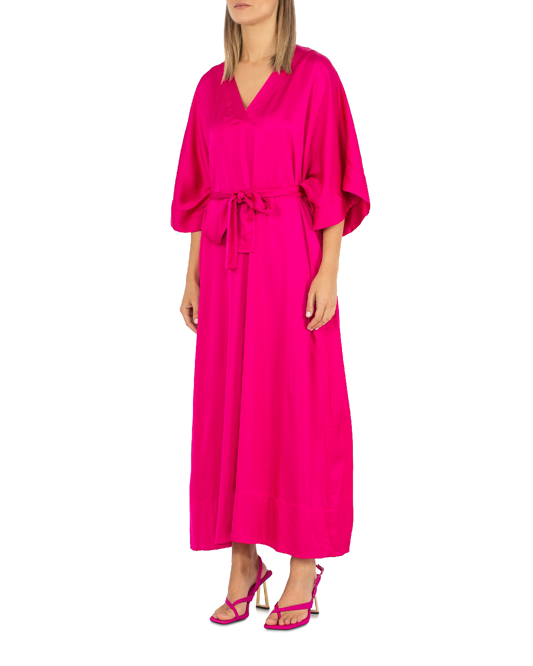 платье+пояс ICONA BY KAOS PP5TZ030 розовый 40, размер 40 - фото 3