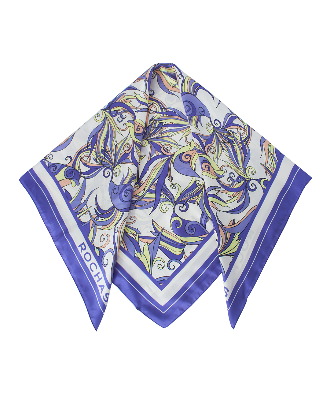 платок ROCHAS ROPW77047A фиолетовый+белый+принт UNI, размер UNI, цвет фиолетовый+белый+принт