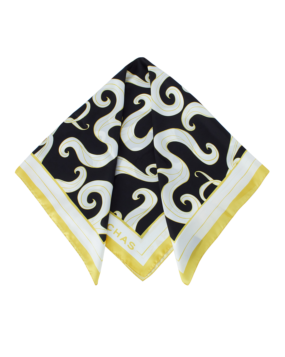 платок ROCHAS ROPW77048A черный+белый+принт UNI, размер UNI, цвет черный+белый+принт