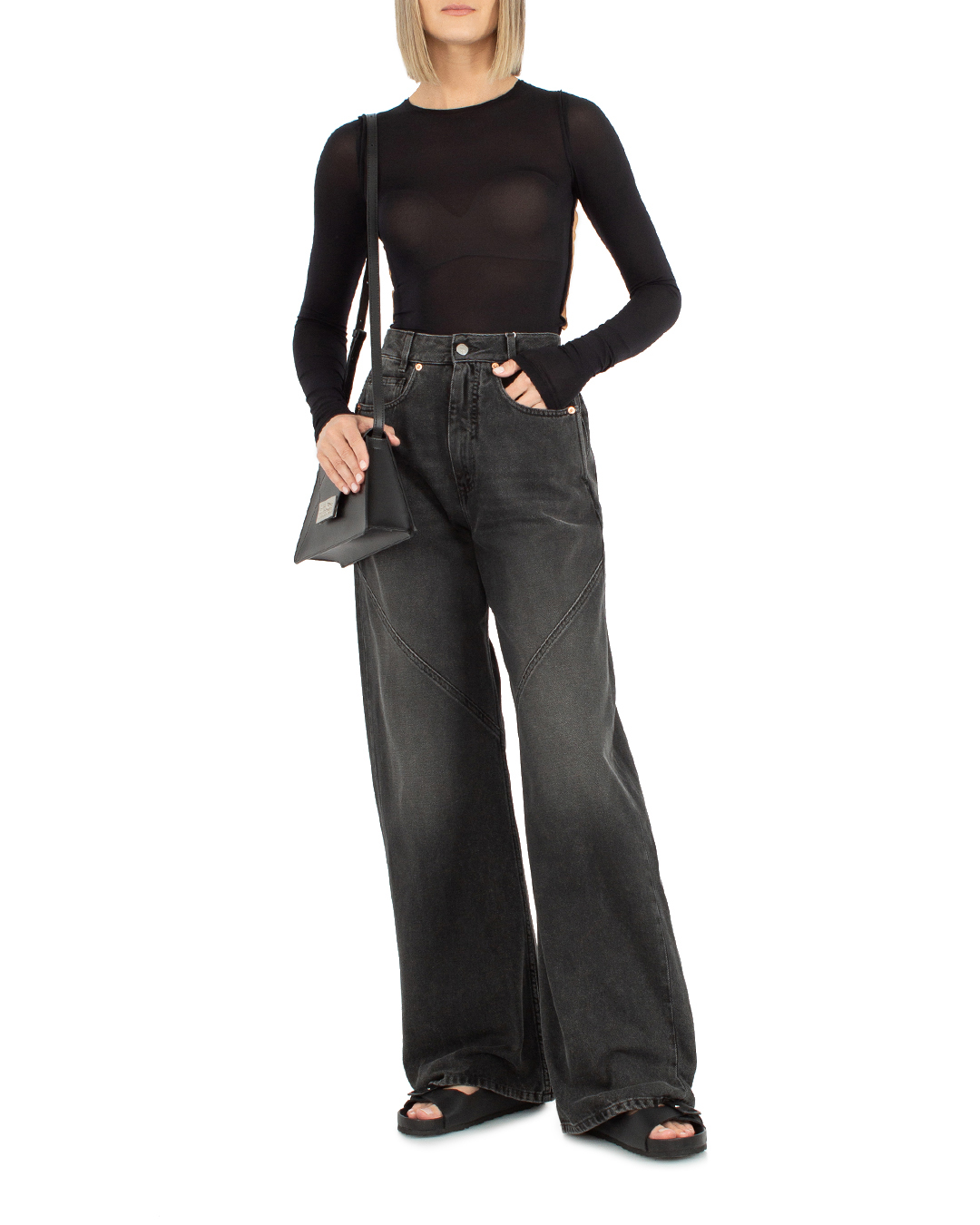 джинсы MM6 Maison Margiela S62LB0160 черный 27, размер 27 - фото 2