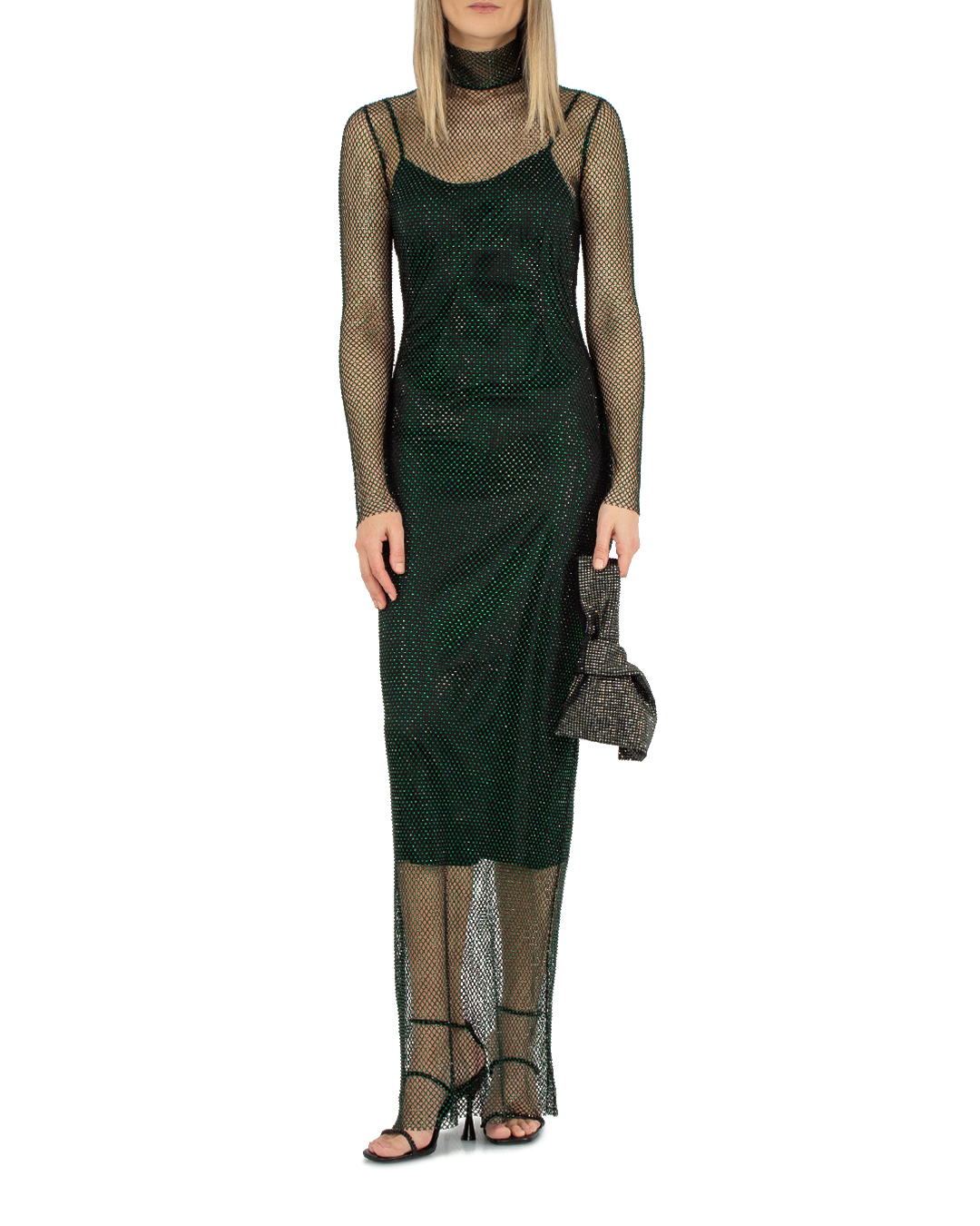 платье SOLANGEL SCDW23-082/2 черный+зеленый m, размер m, цвет черный+зеленый SCDW23-082/2 SCDW23-082/2 черный+зеленый m - фото 2
